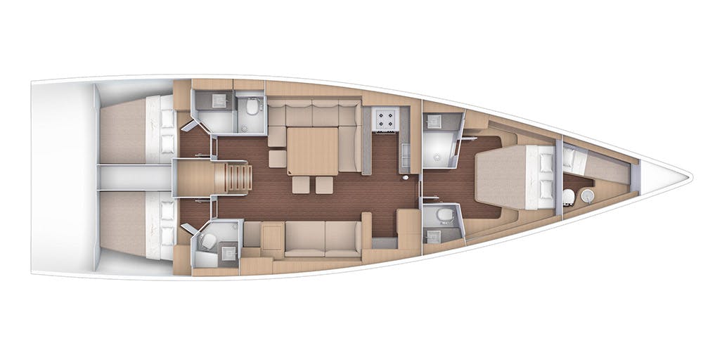 Floor plan image for yacht Dufour 56 - Exclusive
