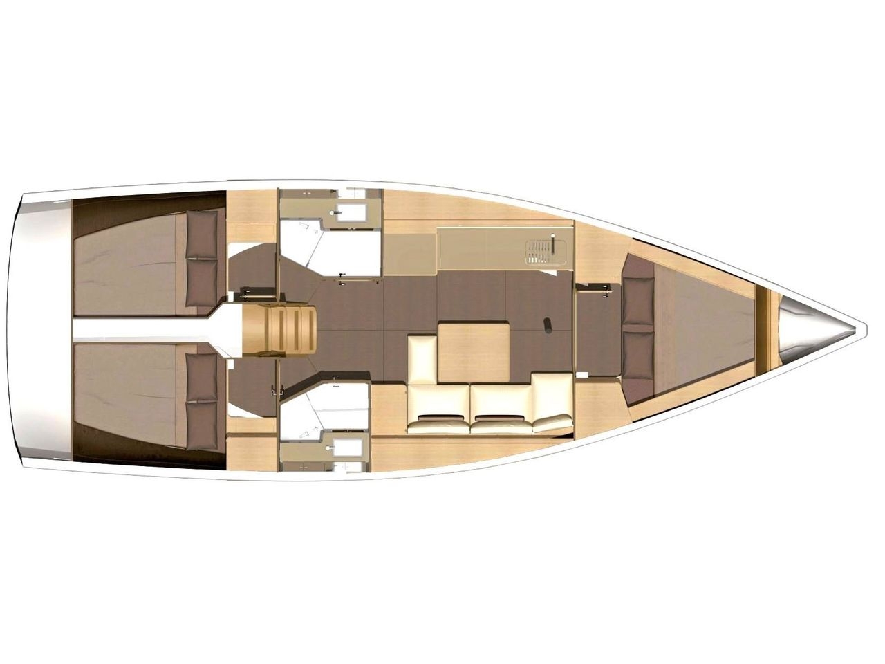 Floor plan image for yacht Dufour 382 Grand Large - Dardanus