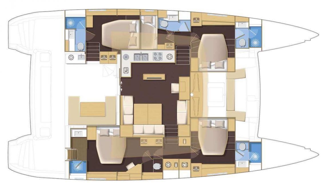 Floor plan image for yacht Lagoon 52 - MOJITO