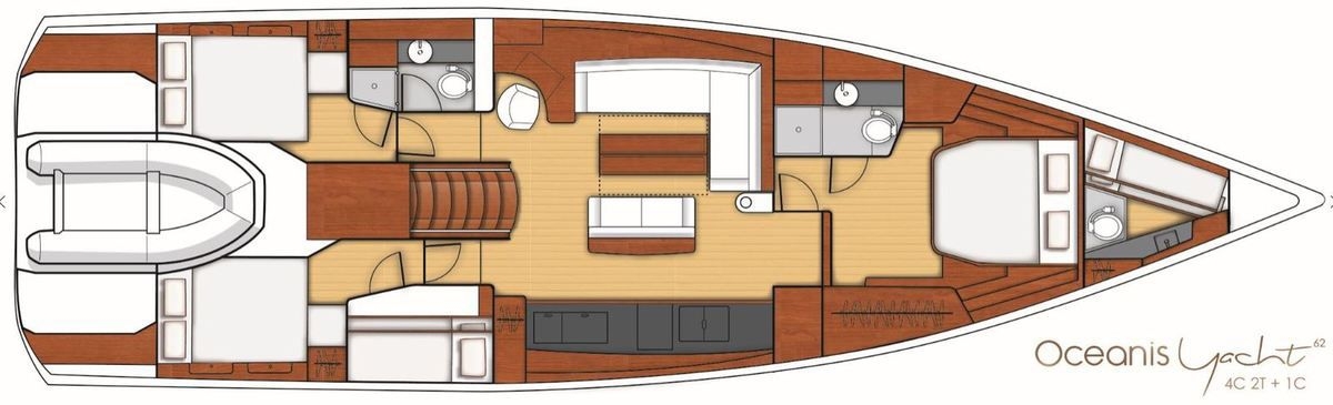 Floor plan image for yacht Oceanis 62 - BERNIE