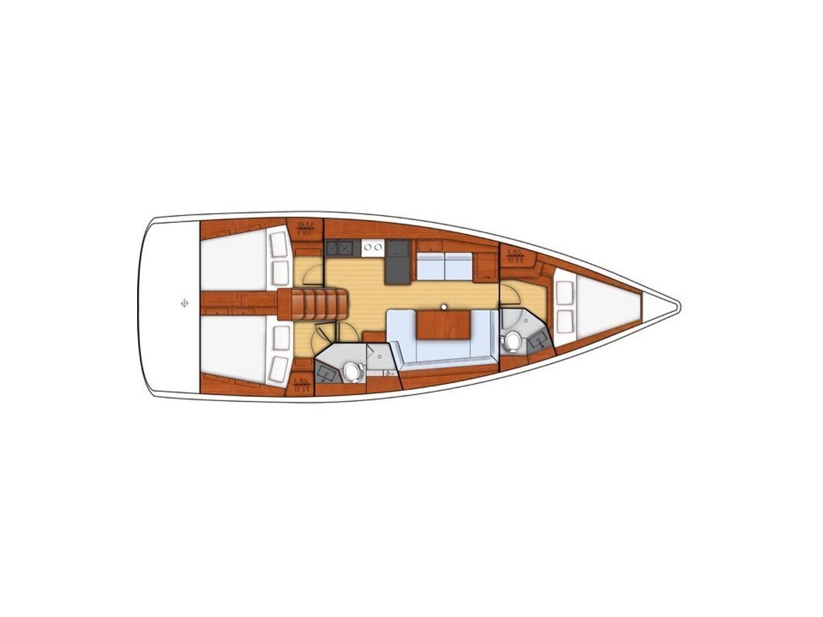 Floor plan image for yacht Oceanis 41.1 - Jinty Binty