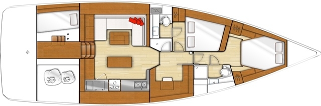 Floor plan image for yacht Sense 50 - SKYFALL