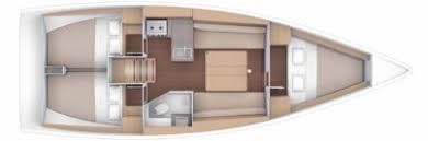 Floor plan image for yacht Dufour 360 - Malta