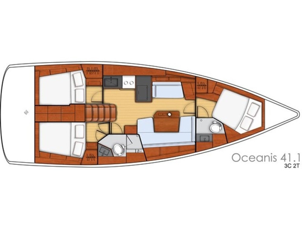 Floor plan image for yacht Oceanis 41.1 - Sardinia