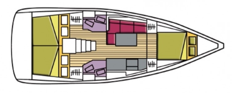 Floor plan image for yacht Oceanis 38.1 - DVORAK